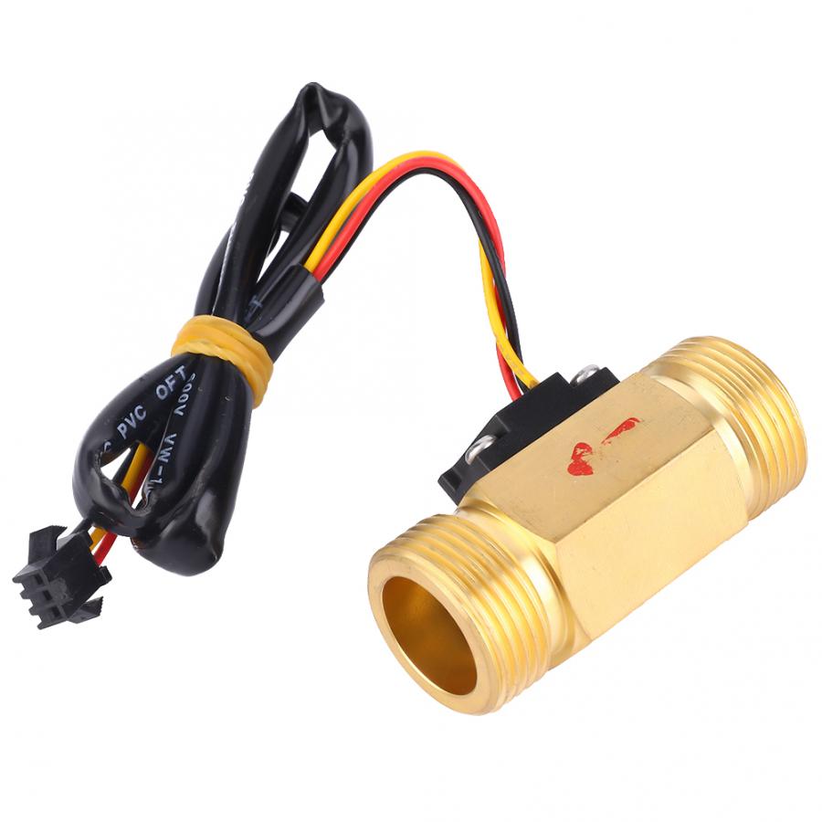 G3/4in Hall Effect Flow Rate Meter Male-Male Thread 1~30L/min Flow Sensor Gauge Liquid Level Sensor