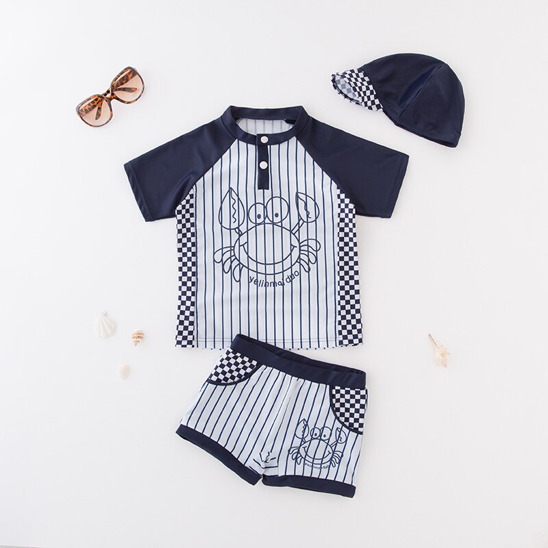 Baby Boy Badmode Shark Dinosaurus Print 3 Stuks Split Kinderen Zwemmen Pak Kinderen Badpak Peuter Jongens Badpak Beachwear: LQ71396 / 6