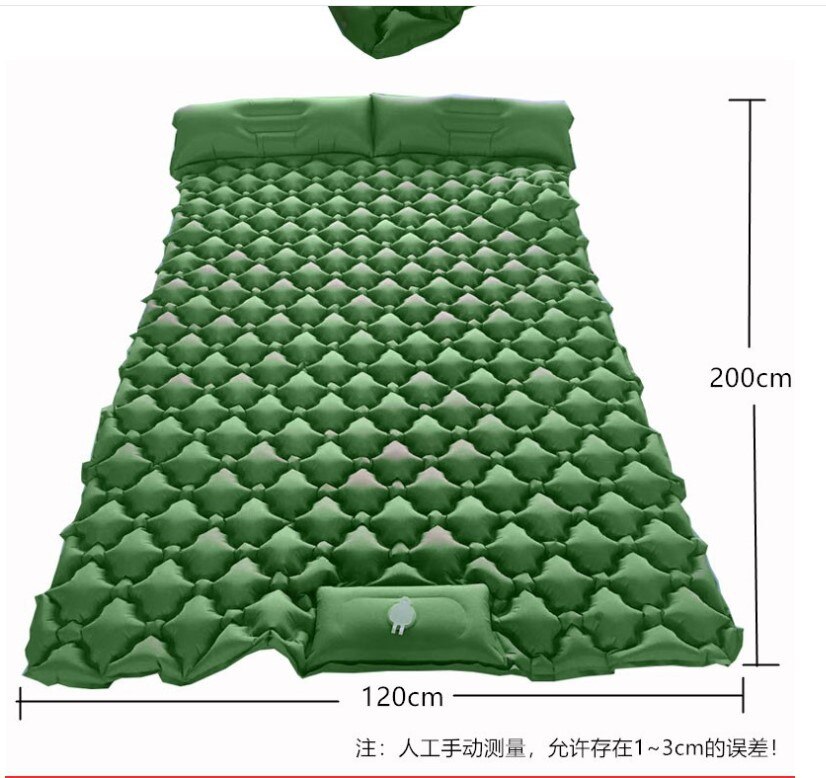 Outdoor inflatable cushion ultra-light tpu moisture-proof cushion foot automatic inflatable bed camping sleeping mat beach mat: Green