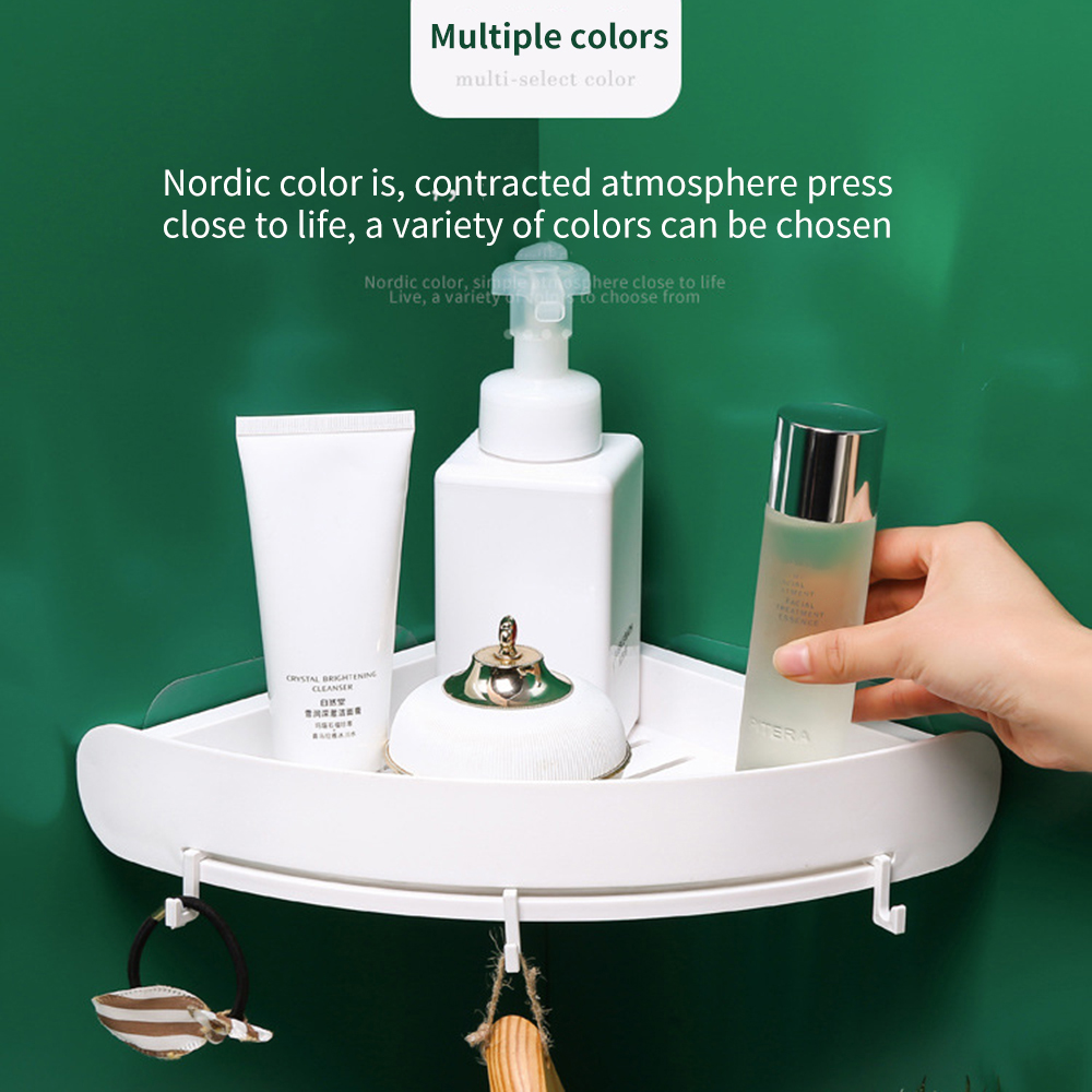 De la pared estante de baño estante de esquina elevada Caddy ducha de Qrganizer soporte de pared titular champú estantes de baño Accersories