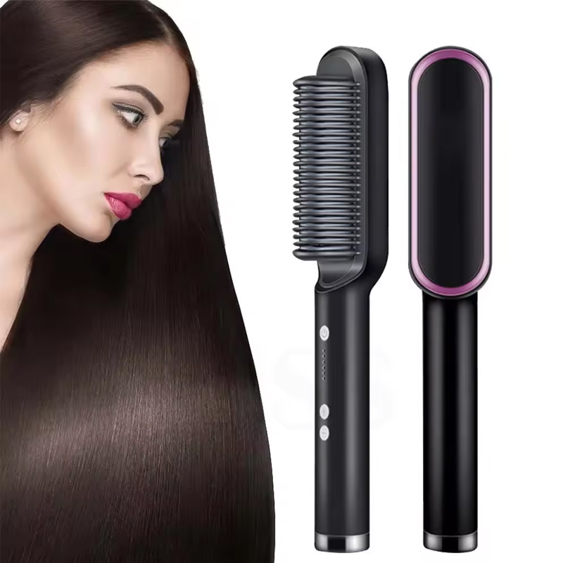 Elektrische Glätten Haar Pinsel Professionelle Curler Haarglätter Kamm Schnelle Heizung Keramik Haarglätter