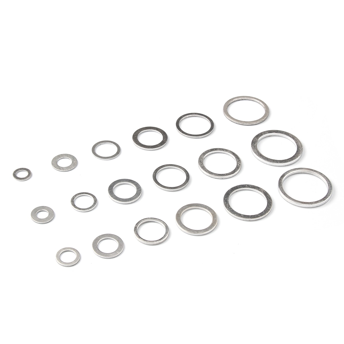 450pc pakninger skiver pakning aluminium flat metall skive pakning assortert aluminium tetningsringer sett