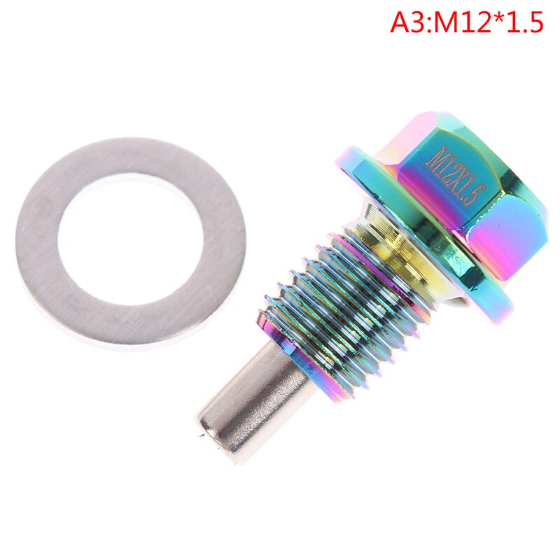 1PC Oil Drain Plug Bolt Chrome Aluminium Alloy Magnetic Oil Drain Bolt Oil Sump drain plug nut Oil Drain Plug M12 M14 M16 M20: A3