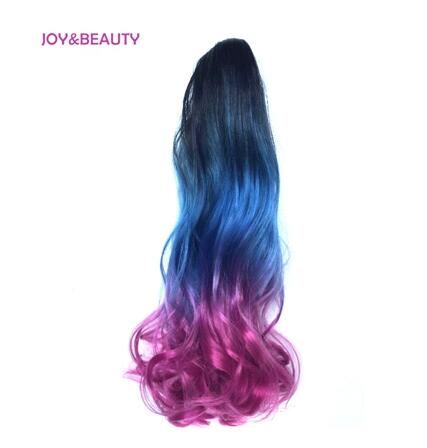 JOY & BEAUTY-coleta de fibra sintética de alta temperatura, coleta ondulada larga, Color ombré, 22 pulgadas, pinza para extensión de cabello: P12 / 613