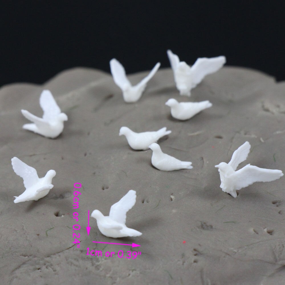 24 pièces oiseaux en plastique petite figure jouet modèle colombe oiseau de paix 1: 75 OO modèle train OO échelle GY26075 modélisation ferroviaire