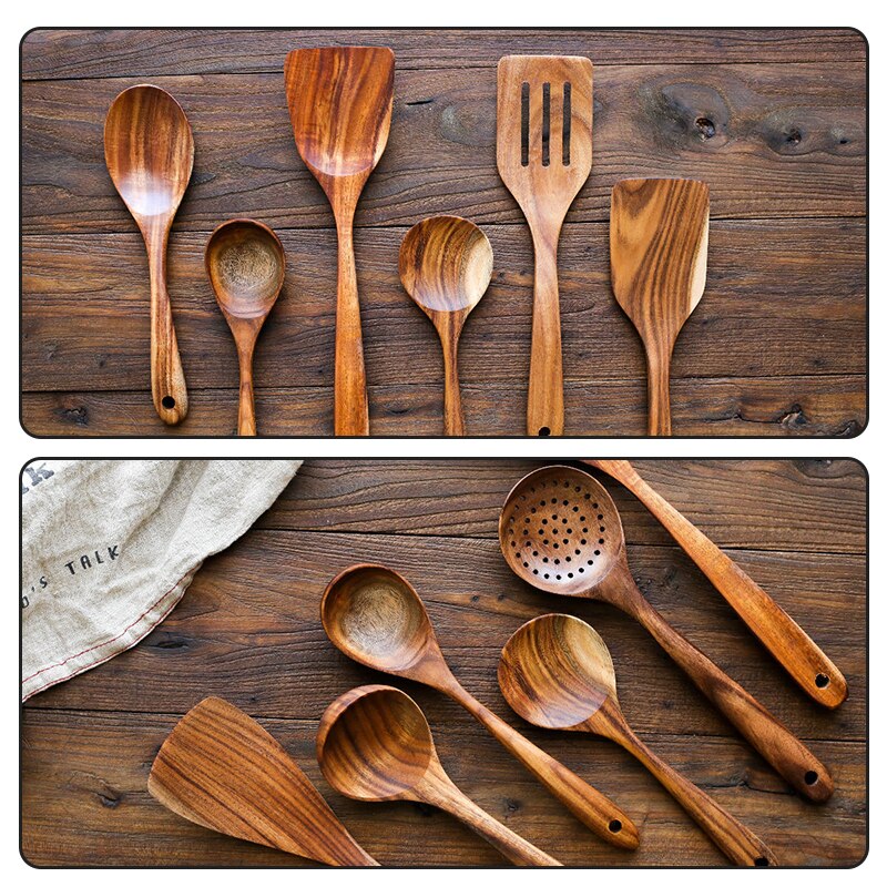 Teak löffel mit lange griff Sieb nicht-Stock Pfanne holz schlitz löffel spezielle spachtel löffel für Pfanne massivholz reis löffel