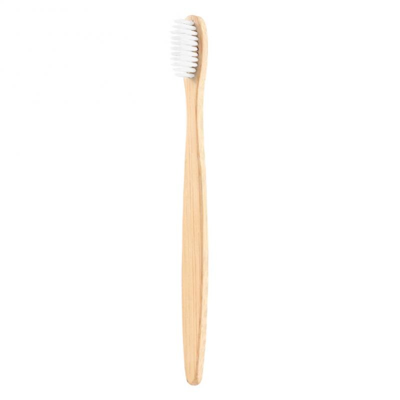 4 färg tandborste naturlig bambu tandborste platt bambu skaft mjuk borst tandborste vuxen tandborste tänder rena verktyg