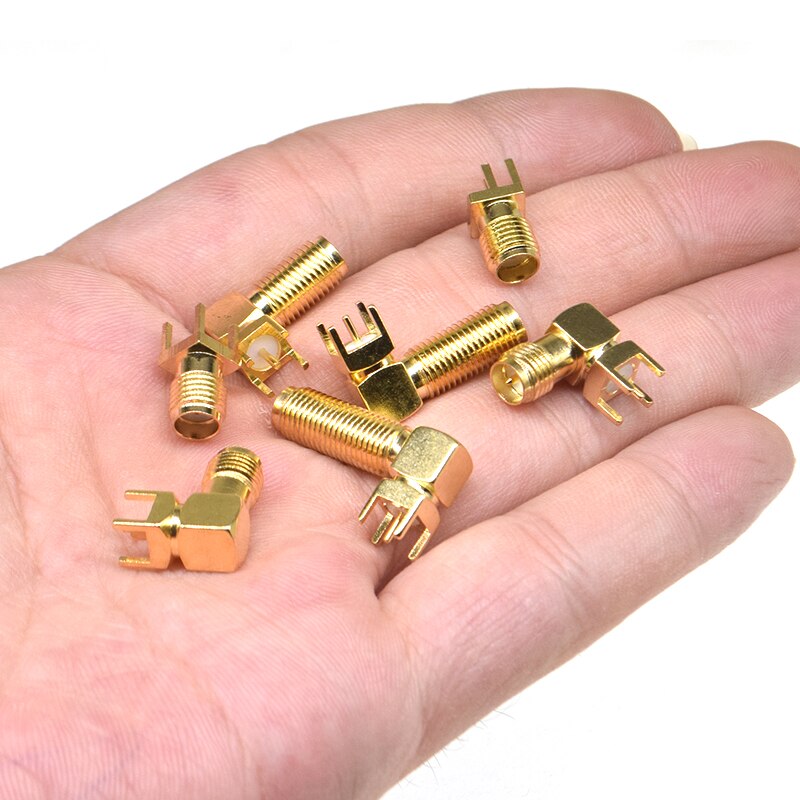 10PCS SMA KE/KHD/KWE RF Adapter Female jack connector Right Angle/Straight Solder type Antenna CONNECTOR PCB Mount 17MM 20/23 MM