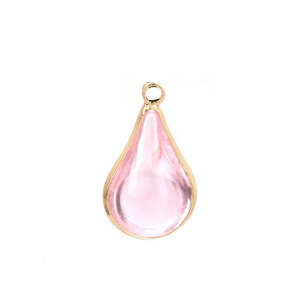 DoreenBeads Copper &amp; Glass Pendant Gold Peacock Blue Colorful Charms 18mm x10mm( 6/8&quot; x 3/8&quot;) - 17mm x10mm, 5 PcS