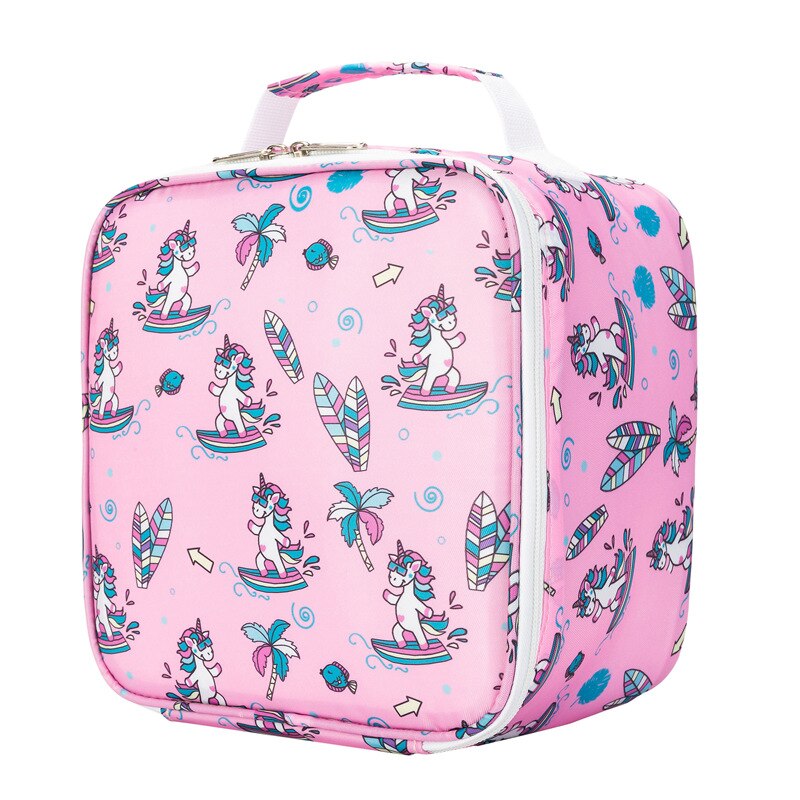 Heopono Full Cartoon Printed Polyester Thermal Insulated Cooling Box Bag Fitness BPA free Promotional Unique Printed Lunch Bag