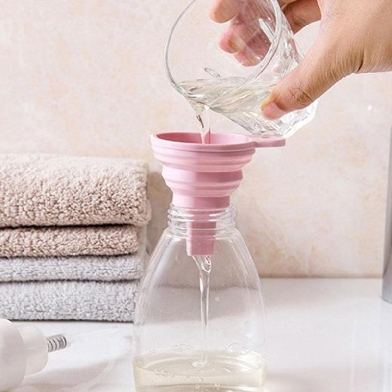 Telescopic UV Resin Funnel With Metal Filter Cup Silicon Funnel Long Neck Funnel Liquid Filling Kitchen Tools