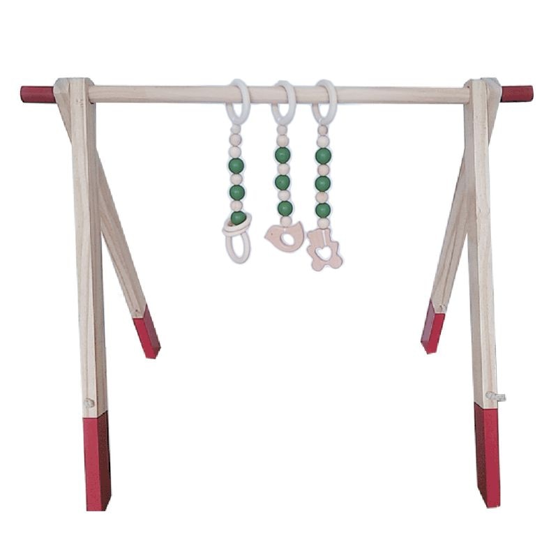 1Set Nordic Cartoon Baby Wooden Gym Fitness Frame Rack Hanging Pendant Toys Kit Toddler Infant Room Decorations