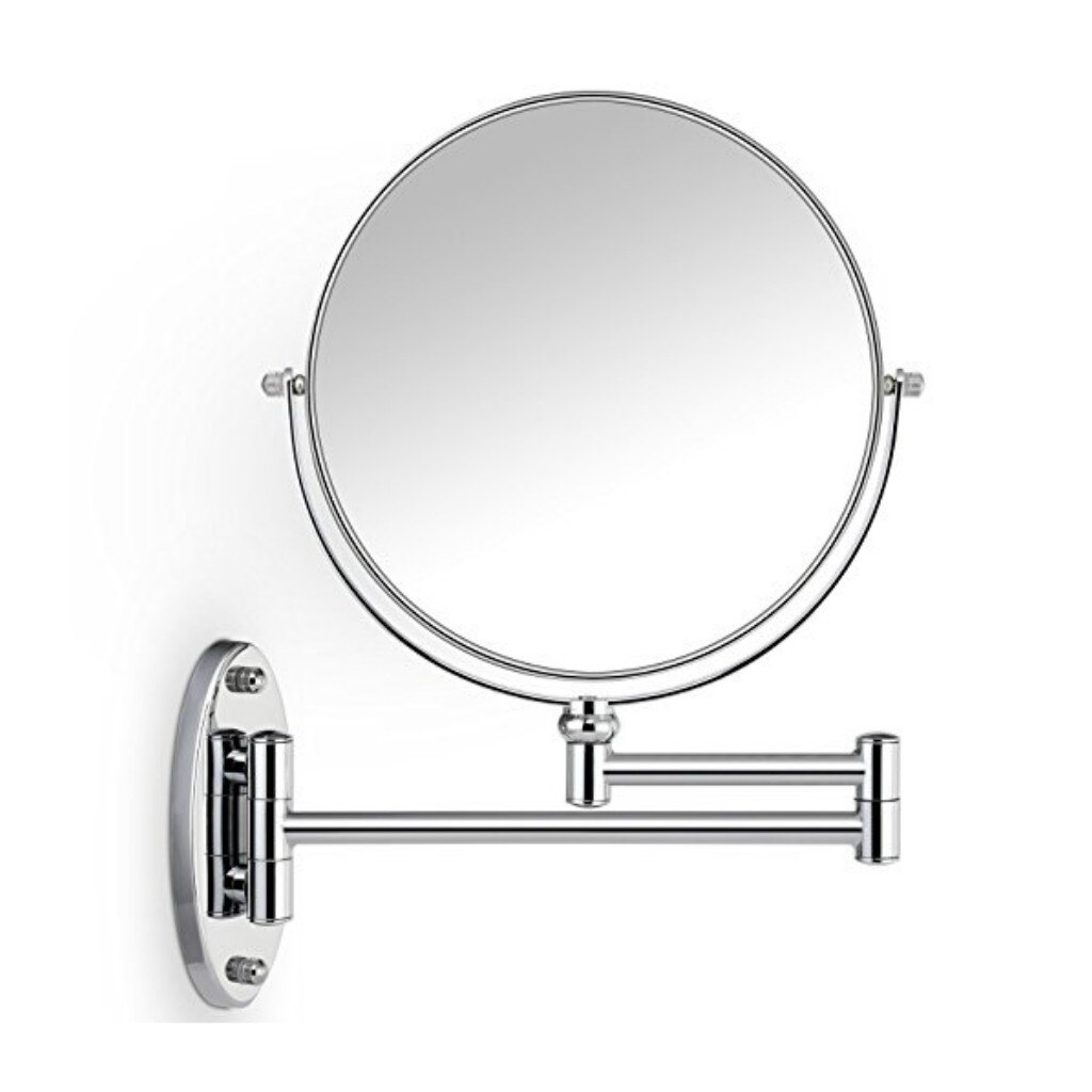 8-Inches Two-Sided Swivel Wall Mount Mirror with 5x Magnification, for Home, Salon, Cosmetic Shop, Hotel Bathroom &amp; Washroom