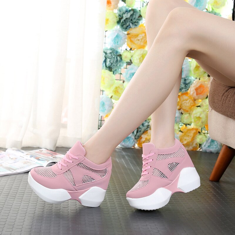 Vrouwen Wandelen Platform Schoenen Hoge Hakken Schoenen Vrouw Wiggen Vrouwen Schoenen Toenemende Sneakers Schoenen Zapatos Mujer SX-10