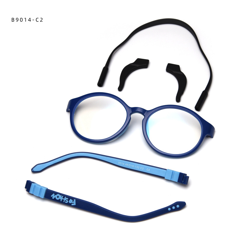 Optiske briller ultralette runde bøjelige børnebriller ramme silikone sikker fleksible anti-blå lys briller: 3
