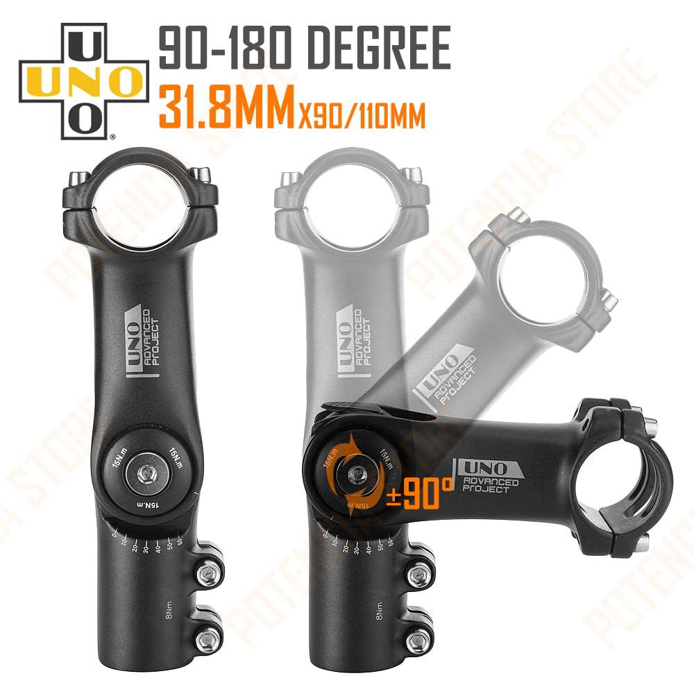 UNO Bicycle Stem Adjustable Angle Handlebar Riser Stem 31.8mm Aluminum Alloy Front Fork Kalloy Stem Mountain Bike MTB Power