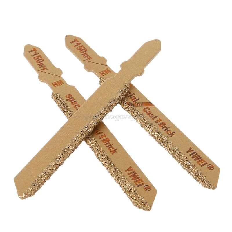 Hoja de sierra caladora de diamante, 3 uds., grano de carburo T150 de 3 ", vástago en T, hojas de sierra, herramienta de corte de azulejos de cerámica D13 19