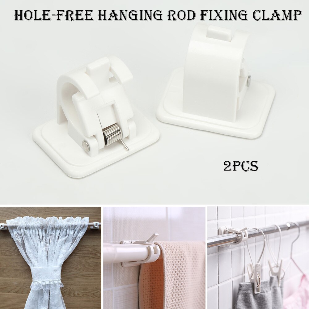 2 STUKS Zelfklevende Vaste Haak Gordijn Staaf Klem... Grandado