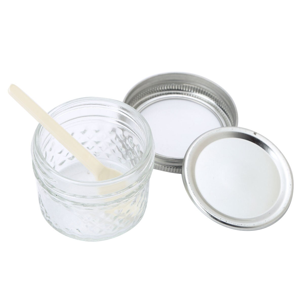 2Pcs 4oz(120ml) Wide Mouth Glass Mason Jars with Lids Bands and Spoons Jam Honey Foods Bottle Container For Wedding Shower Favor