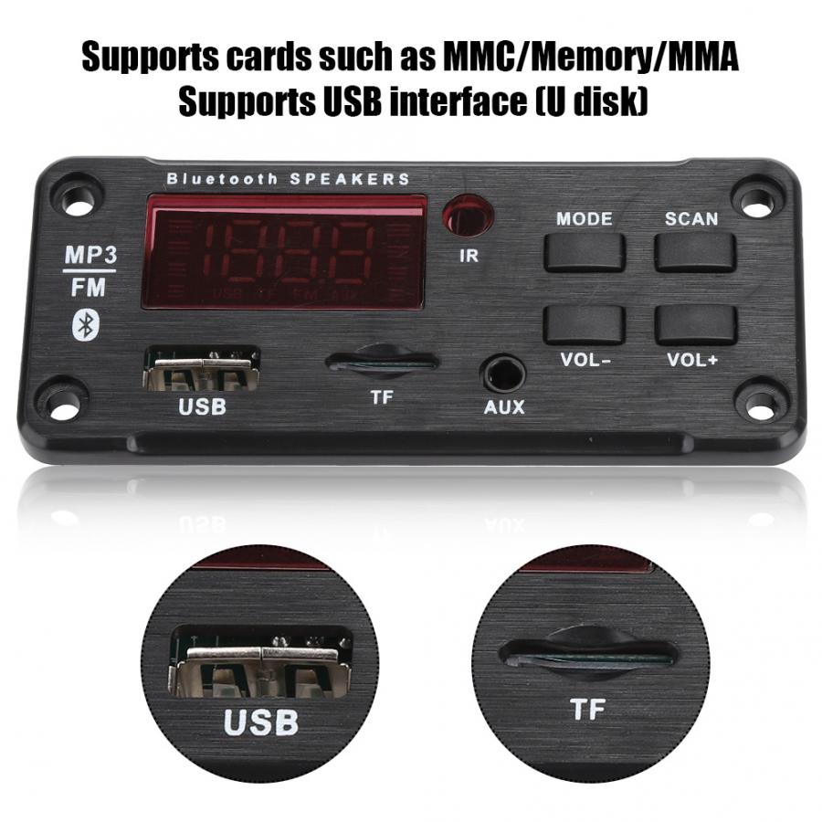 cubo led Car Speaker Bluetooth5.0 Mp3 Decoding Board Color Screen Display Decoding Module usb dac board Decoding Board