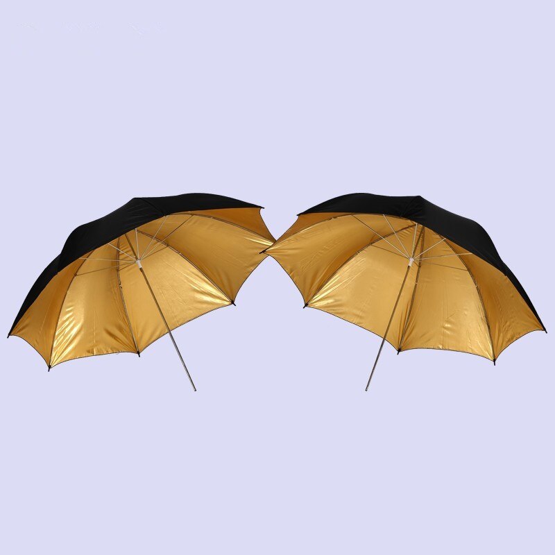 Cy på lager 33 " 83cm fotostudio flash lys reflektor reflekterende sort guld gylden fotografering paraply