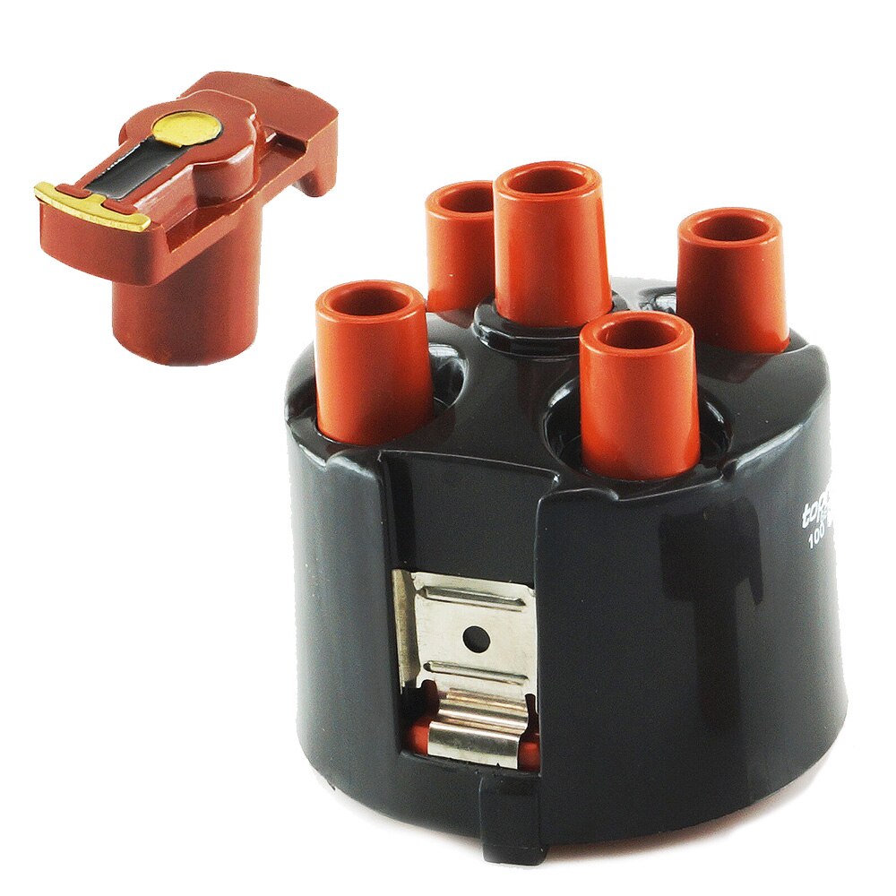 Satt inn tenningsfordeler 10.2mm 1000 ohm fordelerlokk + r rotor