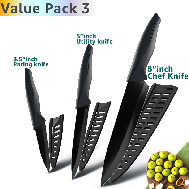 Küche Messer 3,5 5 7 8 zoll 1-6 einstellen Koch Edelstahl Nicht Stock Klinge X50CrMov15 Brot Schneidemaschine Dienstprogramm Santoku Messer: Wert Pack 3