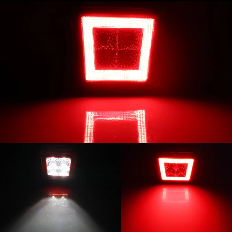 IJDM – ensemble de phares antibrouillard arrière de voiture, pour Nissan 370Z Juke NISMO, alimenté par LED rouge, comme frein/buée arrière et LED blanche comme recul