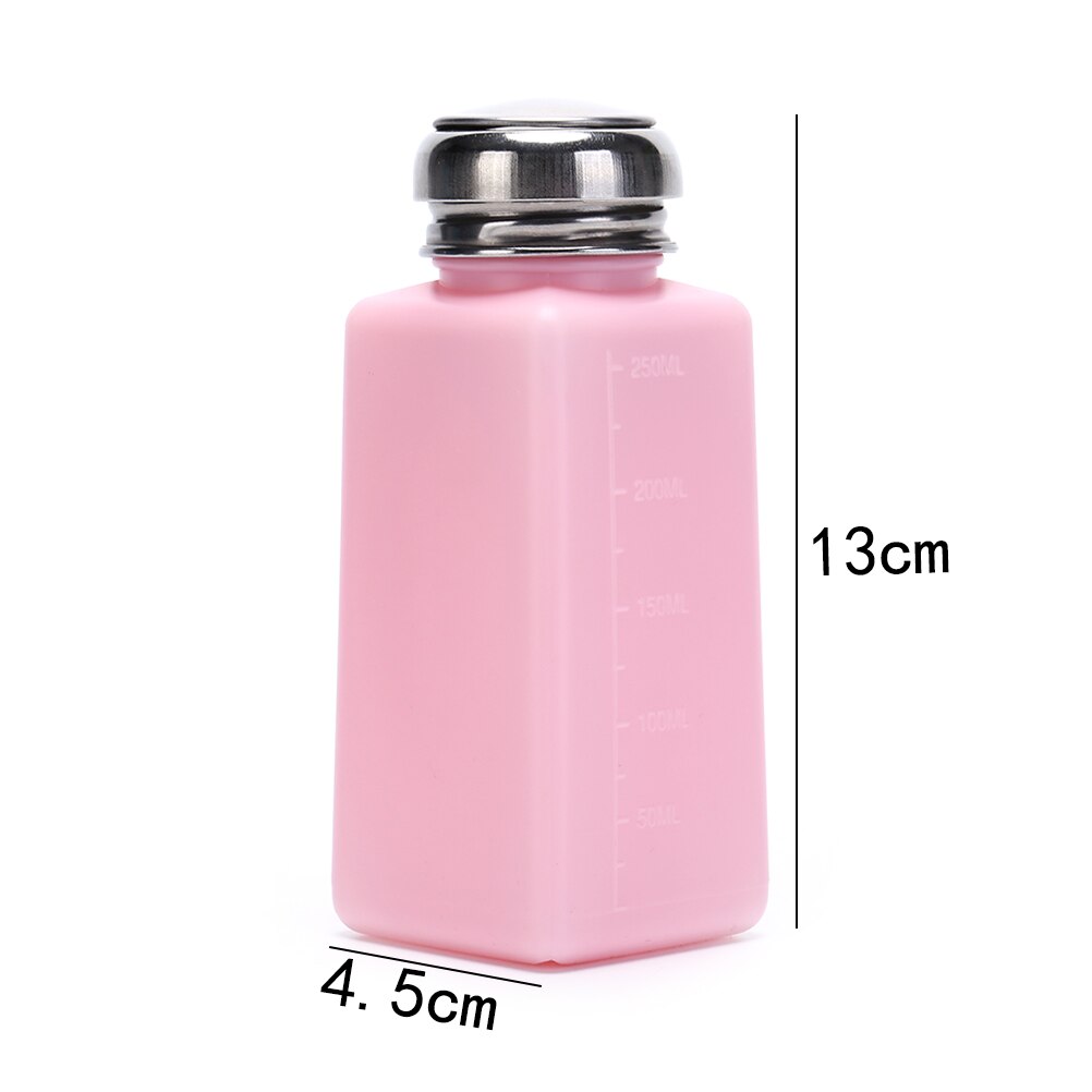 1 Pc 250 Ml Plastic Nail Fles Kleurrijke Lege Vierkante Wassen Nagellak Fles Met Metalen Cap Voor Kinderen