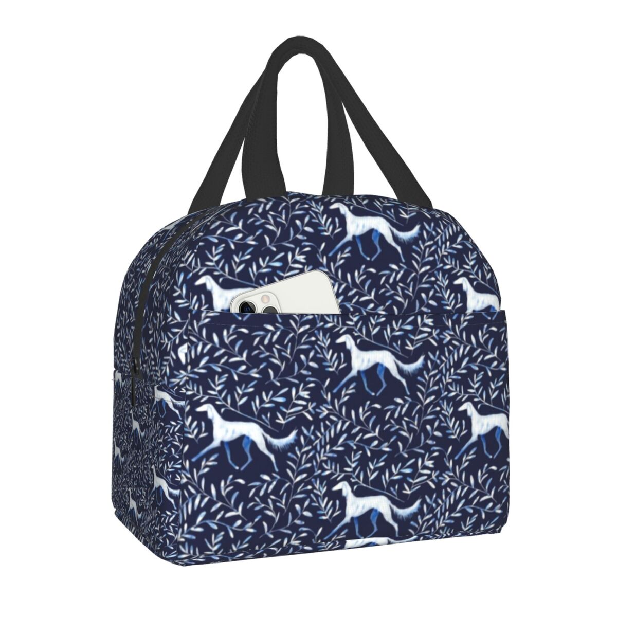 Saluki Greyhound Insulated Lunch Bags for Work School Whippet Sighthound Dog Portable Cooler Thermal Lunch Box Women Children: Default Title