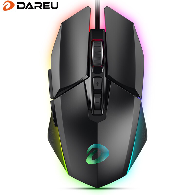 DAREU EM915 RGB Gaming Mouse PMW3336 10800 DPI 50 Million life 7 Button Mice with KBS buttons omni-directional trigger For Gamer: Default Title