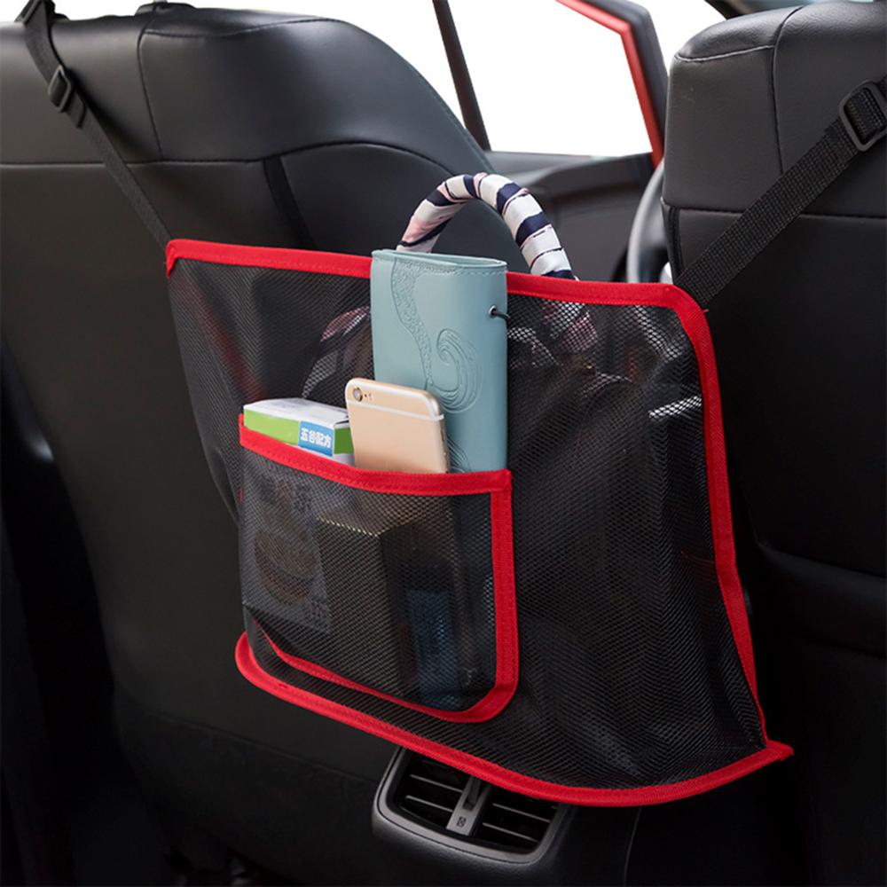 Universal almacenamiento lateral de asiento de coche de red de malla bolsa de equipaje del bolsillo del tronco de carga organizador de red Auto Interior Accesorios
