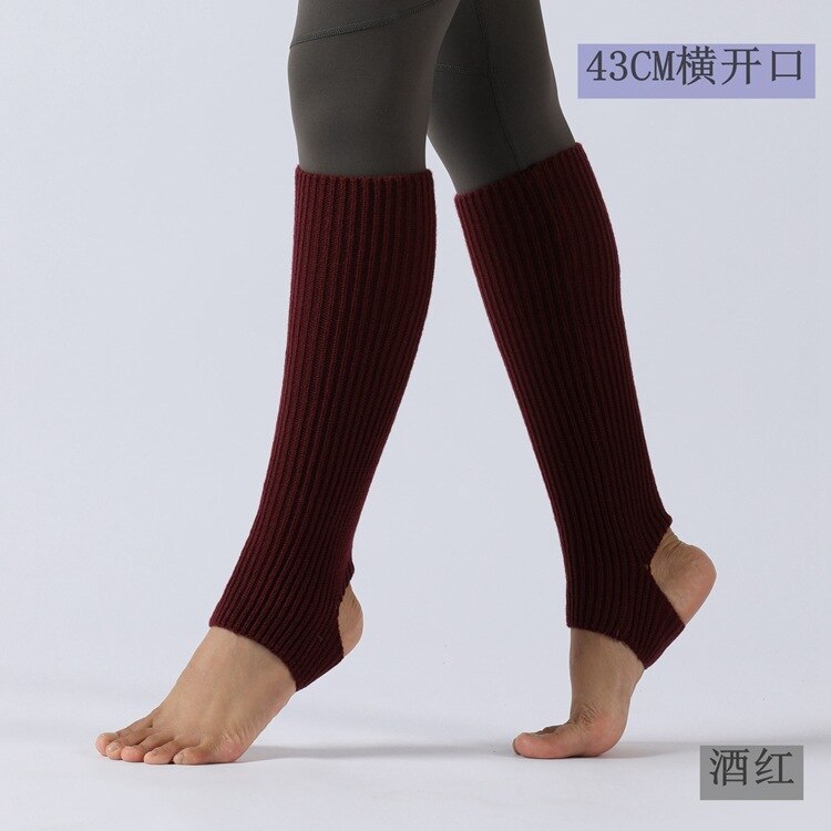 1 paar dames meisjes beenwarmers sokken lange sokken zonder voet winter herfst dans ballet kousen volwassenen en kinderen dijbeenwarmers: Bordeauxrood