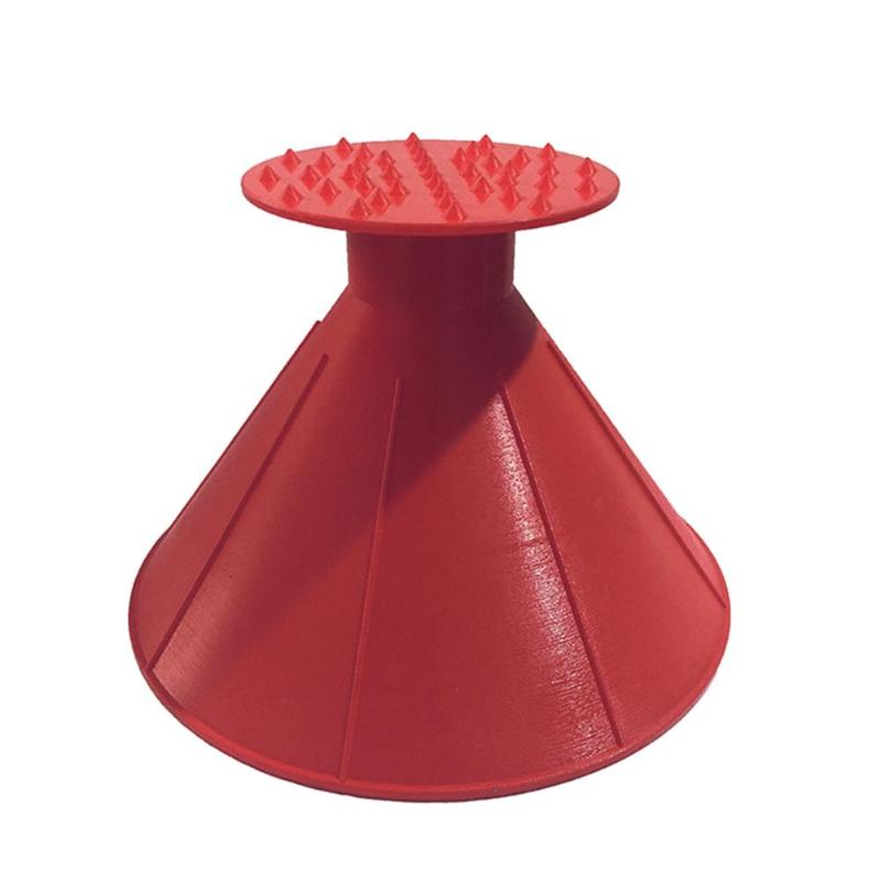 Outdoor Round Ice Scraper Car Windshield Snow Scraper Funnel Shovel Cone Shaped Winter Car Tool Snow Remover: Red