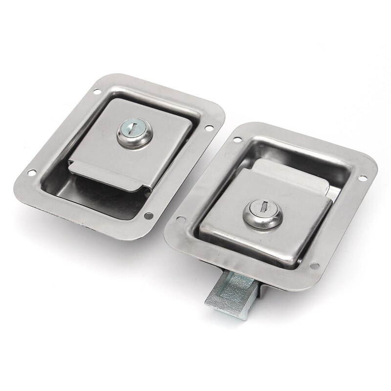 2 Sets Trailer Truck Toolbox Door Lock Stainless Steel Handle Door Lock T-Panel Lock Door Handle Latch