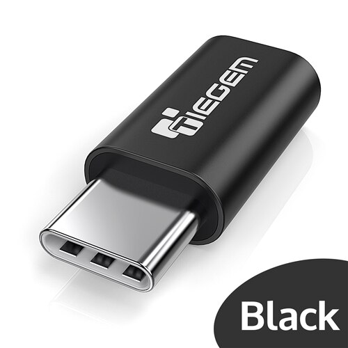 TIEGEM USB Type C Adapeter naar Micro USB Adapter Snelle OTG Type-C Converter voor Nintendo Switch OnePlus 5 NEXUS 5X6 P LG G5 Sony: Black