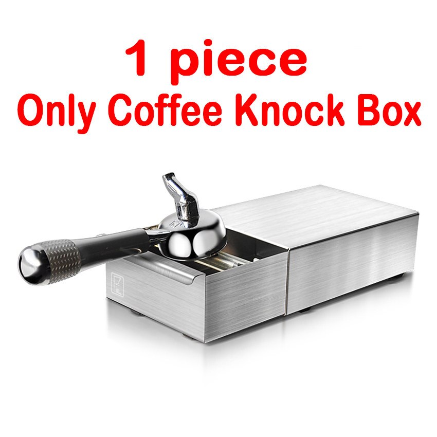 Zilveren Koffie Klop Doos Rvs Espresso Met Lade Koffie Slakken Niet Splash Handmatige Koffiemolen Accessoires: Default Title