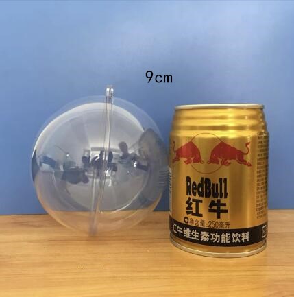 1pc 4-20cm Big Christmas Tress Decorations Ball Transparent Open Plastic Clear Bauble Ornament Box Year: 9cm