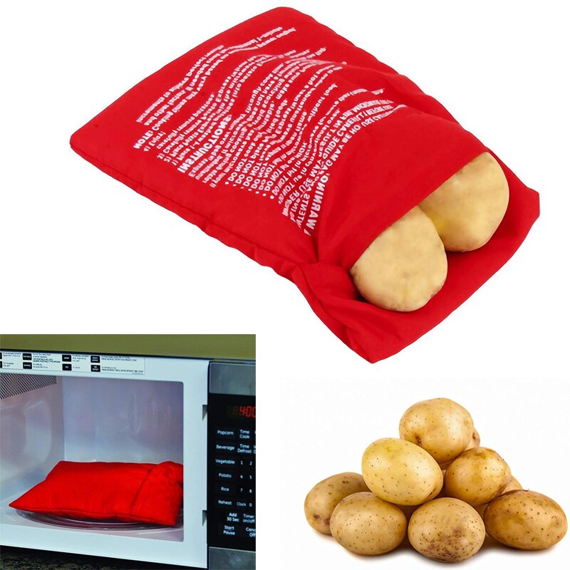 Keuken Magnetron Bakken Aardappel Bag Herbruikbare Magnetron Fornuis Bag Quick Snelle Gebakken Pouch Potato Bag Wasbare Stof Cooker Bag