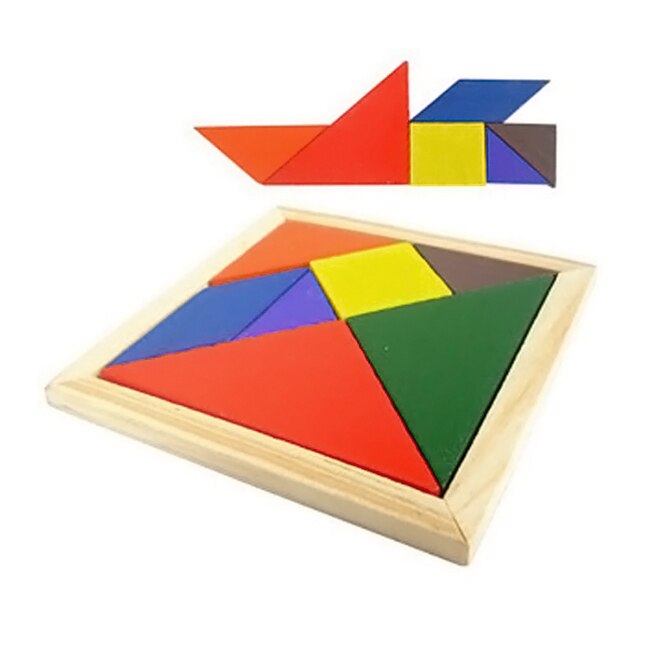 Houten Gekleurde Tangram Puzzel Vorm Cognitieve Intellectuele Ontwikkeling Kinderspeelgoed Kids Verlichting Speelgoed
