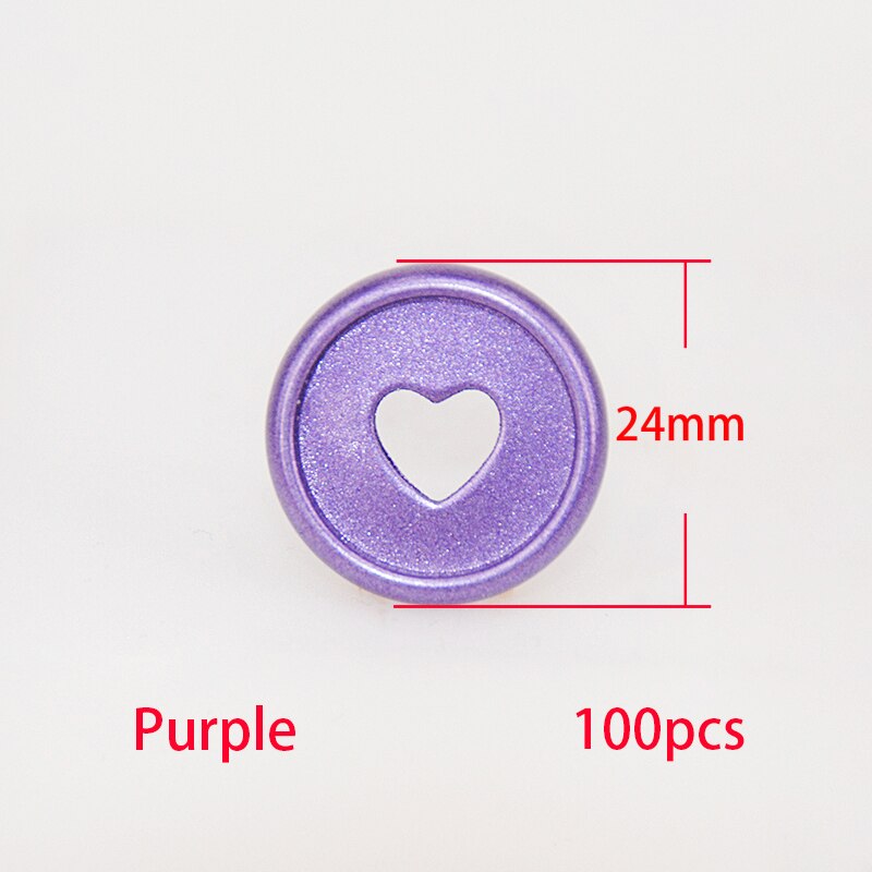 100Pcs Paddestoel Binding Discs Planner Bindmiddel Knop Paddestoel Disc Bindmiddel 24Mm Notebook Binder Ring Diy Scrapbook Schoolbenodigdheden: Purple-100pcs