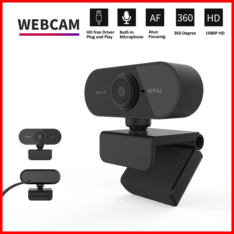 1080p mini webcams hd com microfone, interface usb compatível com laptops e computadores desktop, ideal para videoconferências ao vivo.: Default Title
