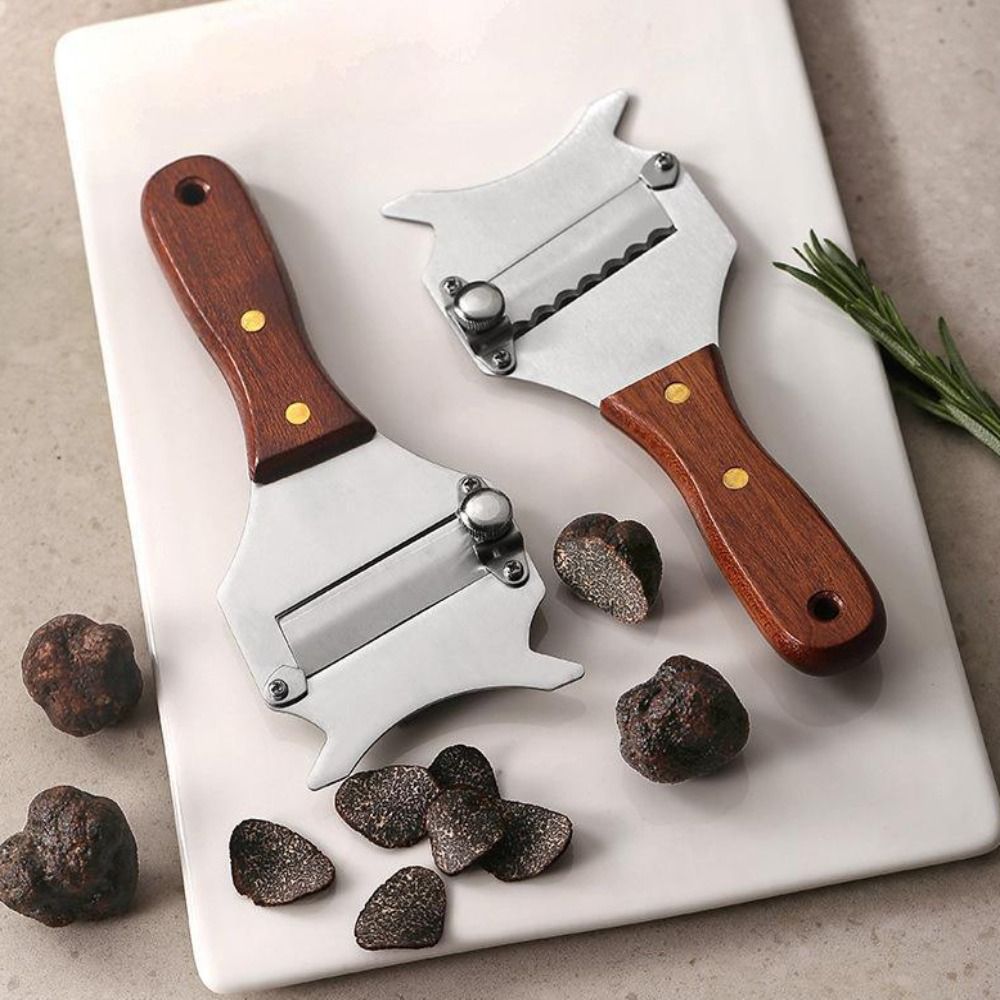 Stainless Steel Truffle Slicer High Hardness Adjustable Slice Thickness Chocolate Planer Wood Handle Cheese Grater Dessert