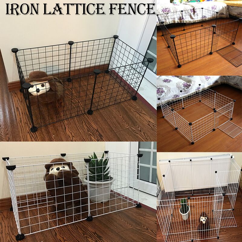 Clôture en fer pour animaux domestiques, chenil pliable pour chiot, exercice à la maison, porte de sécurité, fournitures pour chiens, caisse pour chat, lapin, Cage cochon d&#39;inde