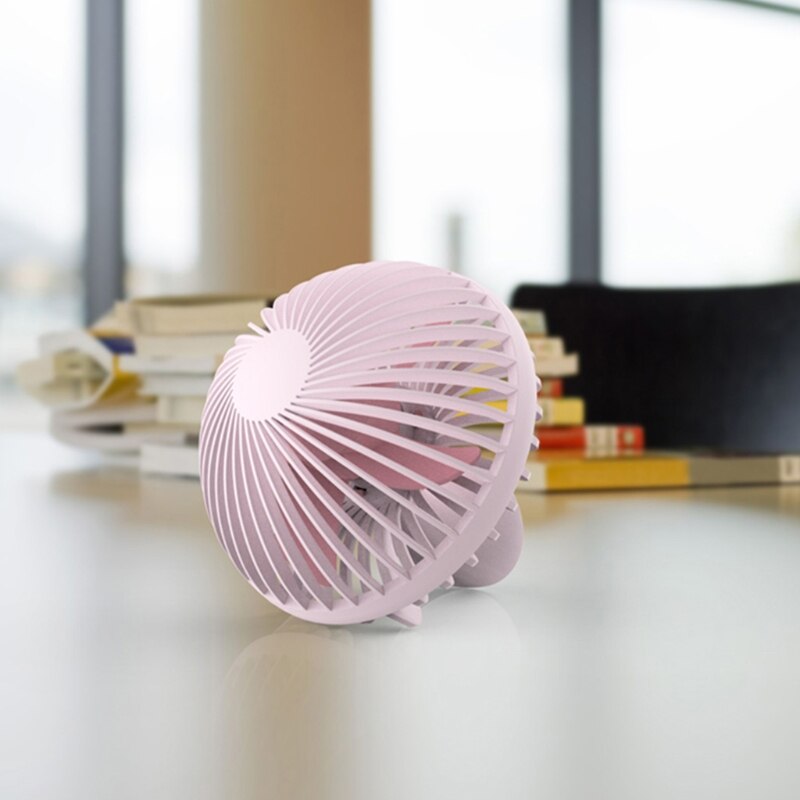 Przenośny wiatrak biurowy w kształcie grzyba, cichy mini osobisty wentylator USB robić biura i pulpitu 3 kolory niebieski szary różowy