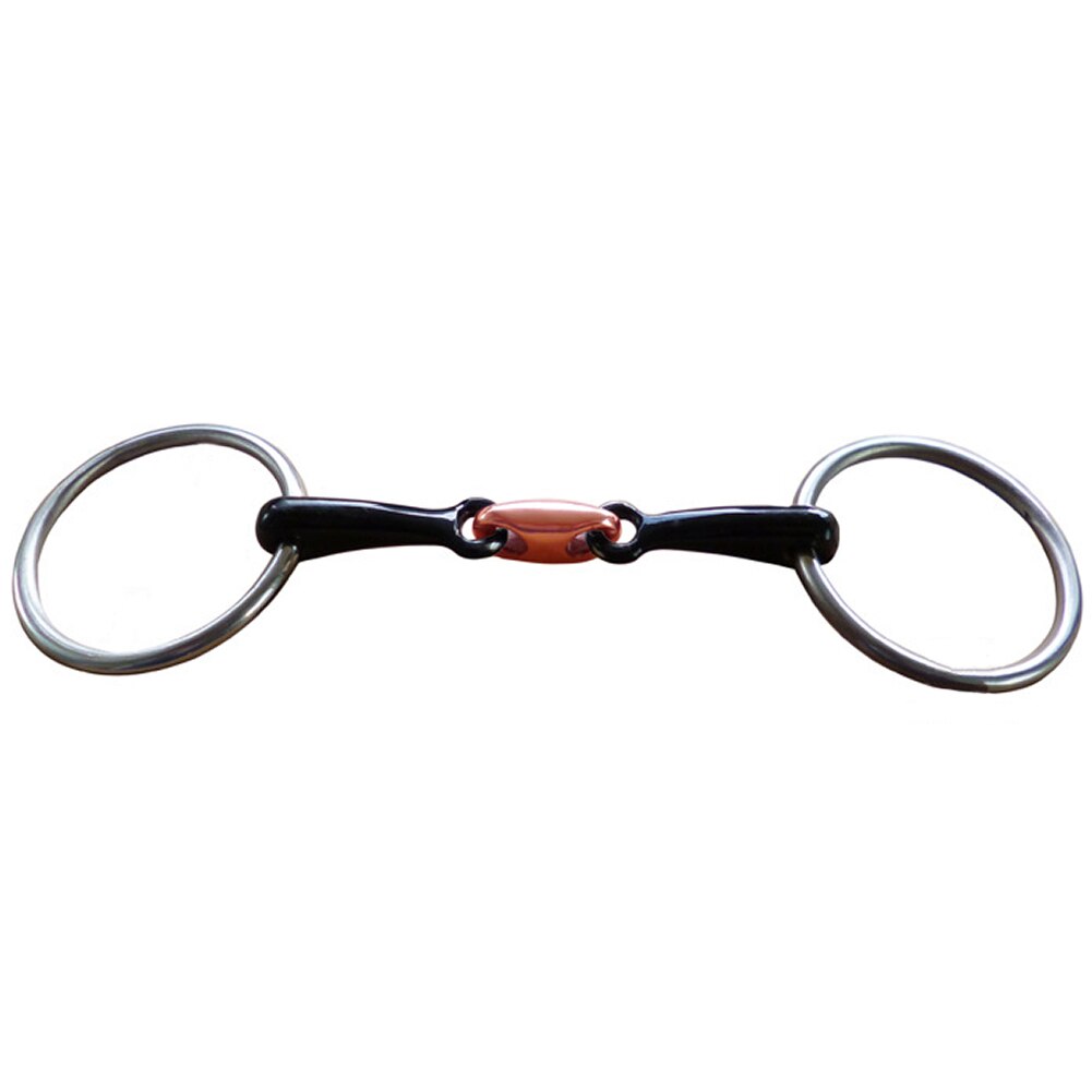 Tilbehør løs ring træning poleret mini rustfrit stål hestemund udstyr rulle bærbar buet snaffle bit: 105mm