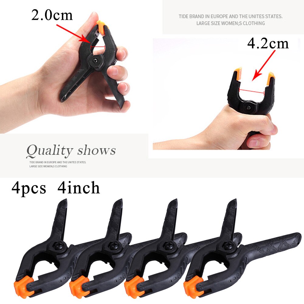 2/3/4 Inch Sterke Clip Verstelbare Nylon Lente Klemmen Voor Fotografie Studio Tool Accessoires Achtergrond Achtergronden Vaste Clip: GRIJS