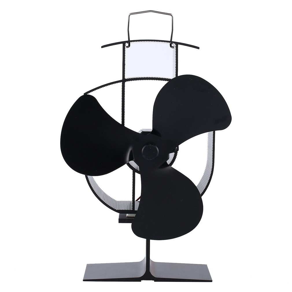 3 Blade Ventilator Haard Fan Thermische Power Professionele Ventilator Haard Fan Thermodynamische Klaverblad Zwart YL-401