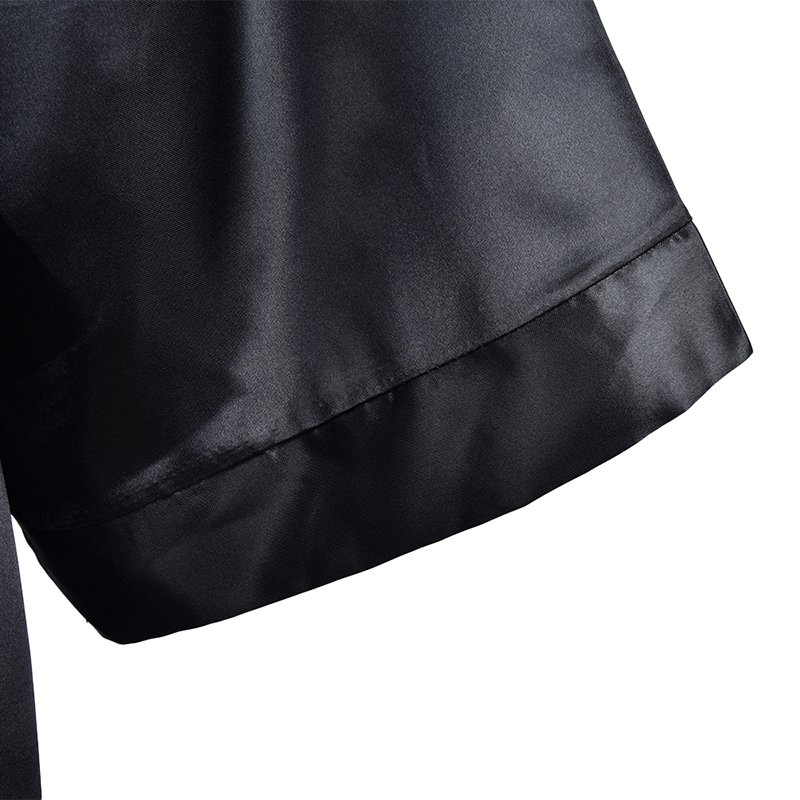 Plus Size Silk Women Sleep Wear Bathrobe Nightgown Black Long Sleeve Sash Female Sleepwear Bathgown Large Lady Home Night Dress