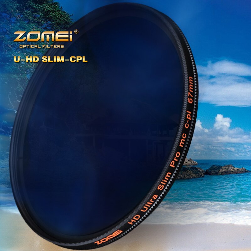 Zomei Hd Optische Glas Cpl Filter Slanke Multi-Coated Circulaire Polarisator Polarisatie Lens Filter 40.5/49/52 /55/58/62/67/72/77/82 Mm
